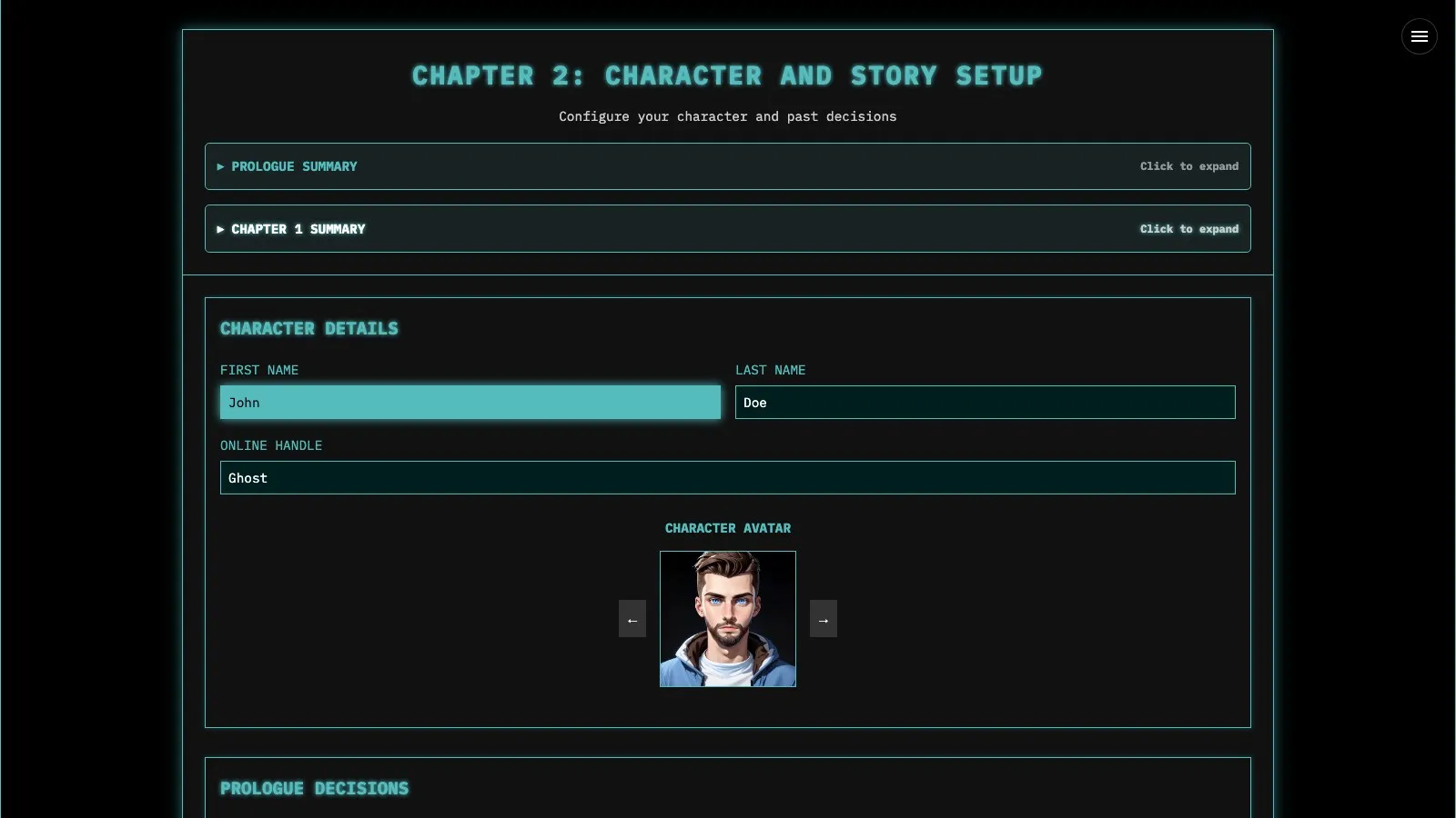 Chapter selection